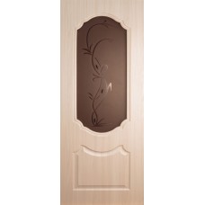 Экошпон дверь Венера (остекленная), цвет: беленый дуб