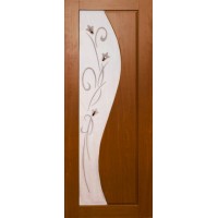 Ламинированная ПВХ дверь Азалия (остекленная), цвет: орех