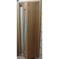 Ламинированная  складная дверь бифолд (глухая и остекленная), цвет: миланский орех