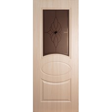 Экошпон дверь Гера (остекленная), цвет: беленый дуб