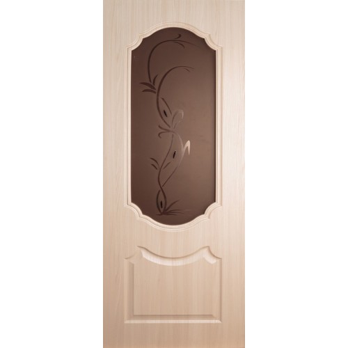Экошпон дверь Венера (остекленная), цвет: беленый дуб