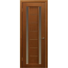 Ламинированная ПВХ дверь Елена-2 (остекленная), цвет: миланский орех