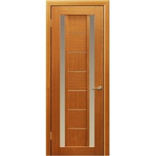 Ламинированная ПВХ дверь Елена-2 (остекленная), цвет: миланский орех