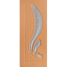 Ламинированная ПВХ дверь Лиана (остекленная), цвет: итальянский орех