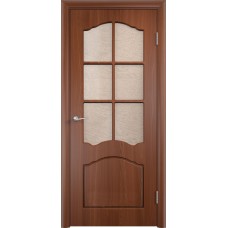 Ламинированная ПВХ дверь Альфа (остекленная)
