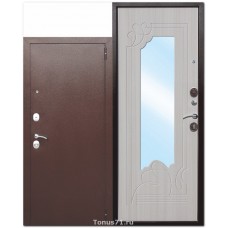 Входная дверь Ампир с зеркалом Венге и Белый ясень